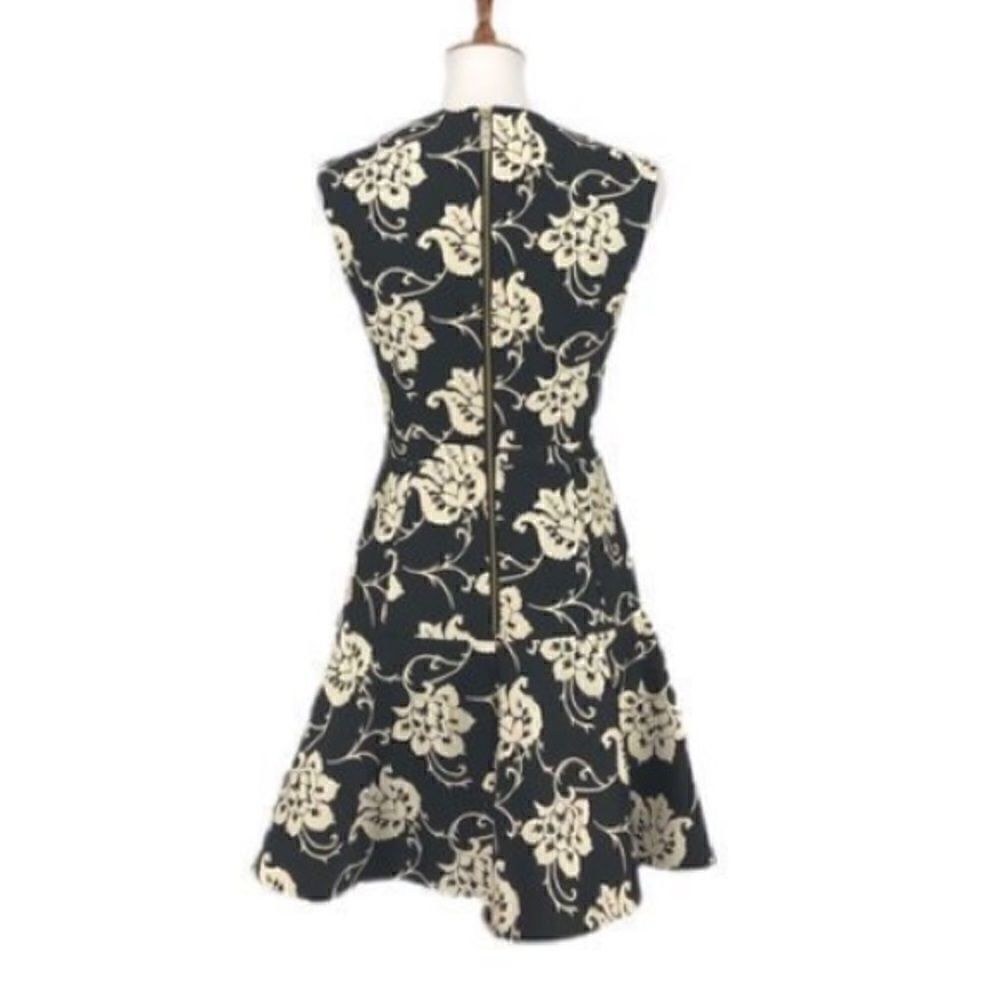 Ted Baker London Women’s Size 0 Ornate Paisley Ruffle Dress Black Fit and Flare - Picture 14 of 15